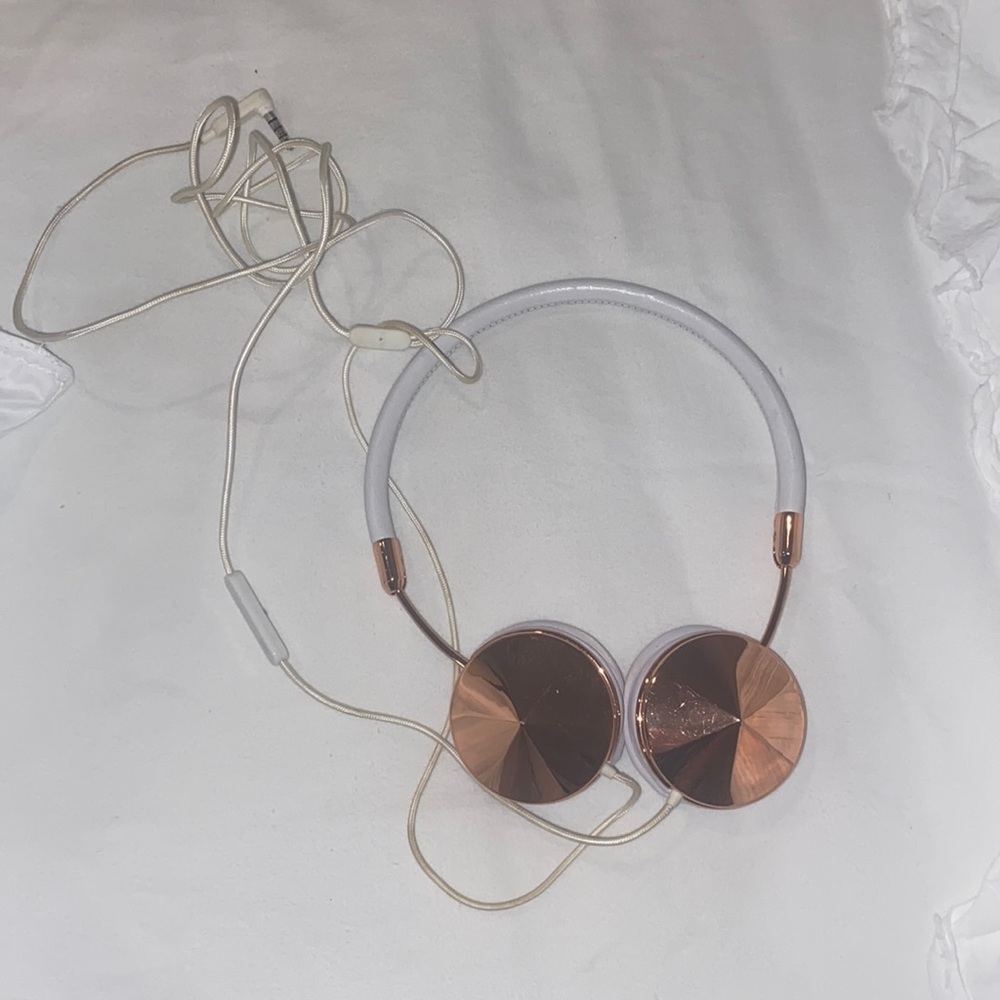 Rose gold friends headphones